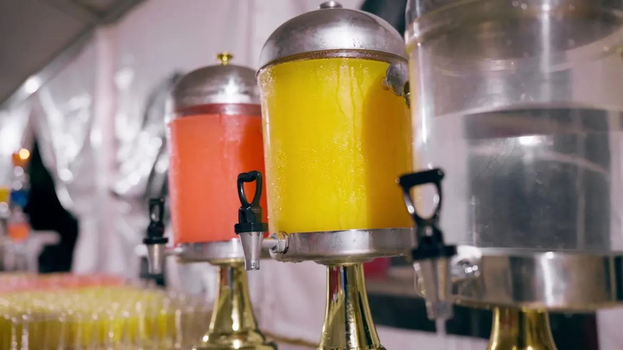 Juice dispensers at the awards buffet
